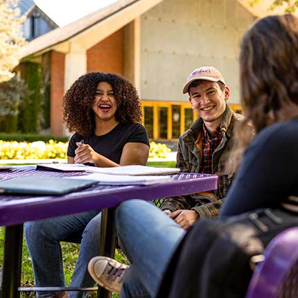 students talking