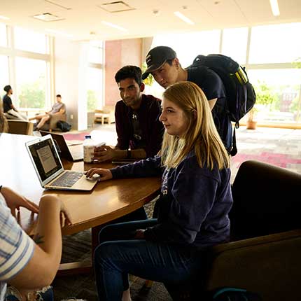 students and a professor