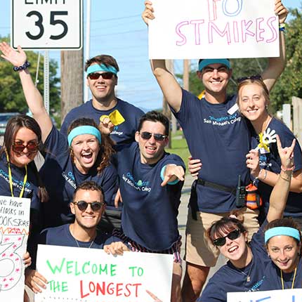 students having fun on campus