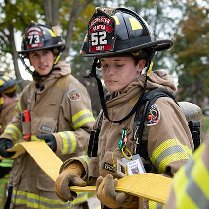 firefighters in training