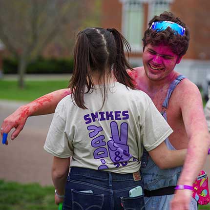 students having fun on campus