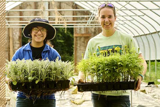 two women gardening